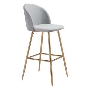Zuo Modern Cozy Fabric Bar Chair, Gray