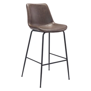 Zuo Modern Byron Faux Leather/Steel Barstool