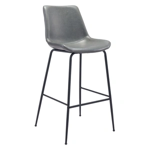 Zuo Modern Byron Faux Leather/Steel Barstool