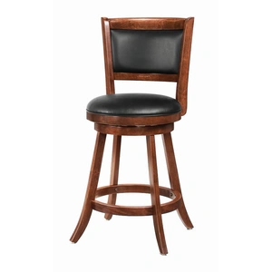 Coaster Broxton Leatherette Swivel Counter Stool, Black/Chestnut (Set of 2)