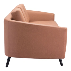 Zuo Modern Divinity Faux Leather Sofa, Brown