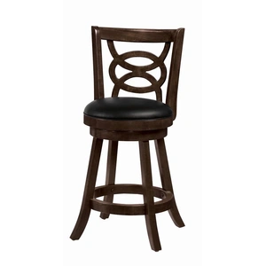 Coaster Calecita Leatherette Swivel Counter Stool, Black/Cappuccino (Set of 2)
