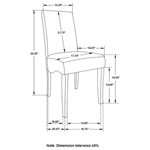 Coaster Stanton Fabric Side Chair, Grey (Set of 2)