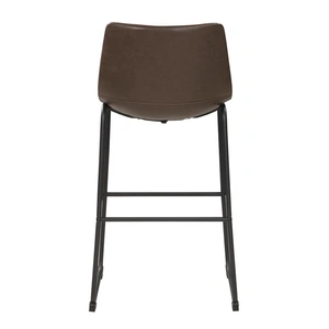 Coaster Michelle Leatherette Armless Bar Stool with Metal Base, Two-Tone Brown/Black (Set of 2)