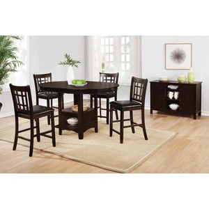 Coaster Lavon Fabric/Leatherette Counter Height Stool w/ Wood Legs & Lattice Back (Set of 2)