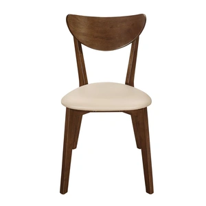 Coaster Kersey Leatherette Curved Back Dining Side Chair with Wood Legs, Chestnut/Tan (Set of 2)