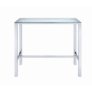 Coaster Tolbert 46.75-inch Rectangular Glass Top Bar Table with Chrome Base