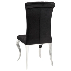 Coaster Betty Velvet Side Chair with Chrome Legs, Black/Chrome (Set of 4)