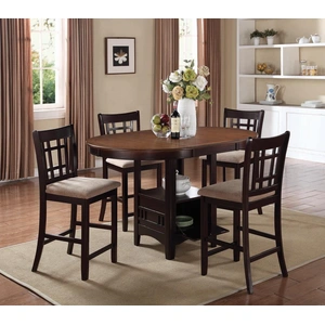 Coaster Lavon Fabric/Leatherette Counter Height Stool w/ Wood Legs & Lattice Back (Set of 2)