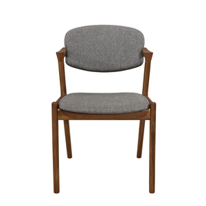 Coaster Malone Fabric Dining Side Chair with Wood Legs, Grey/Dark Walnut (Set of 2)