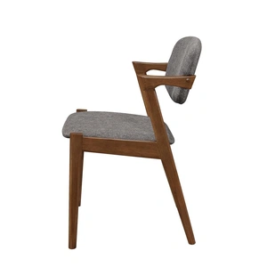 Coaster Malone Fabric Dining Side Chair with Wood Legs, Grey/Dark Walnut (Set of 2)