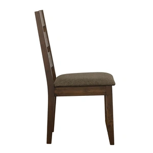 Coaster Alston Fabric Ladder Back Wood Veneer Dining Side Chair, Grey/Knotty Nutmeg