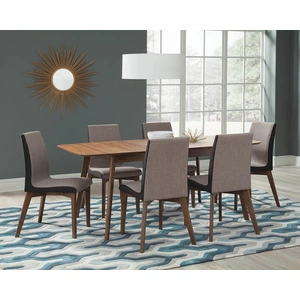 Coaster Redbridge Butterfly Leaf Wood Veneer Dining Table, Natural Walnut