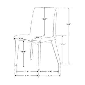 Coaster Redbridge Fabric Side Chair, Grey/Natural Walnut