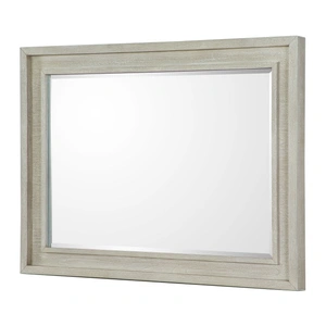 Cosmos Furniture Celine Dresser Mirror Rectangular Whitewashed Wood Frame Bedroom Wall Mirror, Beige