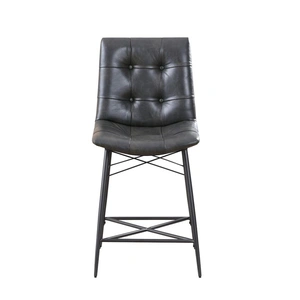 Coaster Aiken Leatherette Tufted Counter Height Stool with Metal Legs (Set of 2)