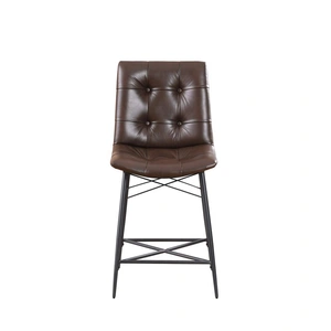 Coaster Aiken Leatherette Tufted Counter Height Stool with Metal Legs (Set of 2)