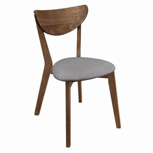 Coaster Alfredo Fabric Dining Chair with Wood Legs, Grey/Natural Walnut