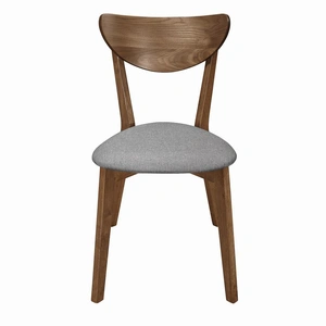 Coaster Alfredo Fabric Dining Chair with Wood Legs, Grey/Natural Walnut