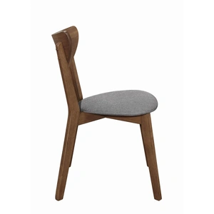 Coaster Alfredo Fabric Dining Chair with Wood Legs, Grey/Natural Walnut