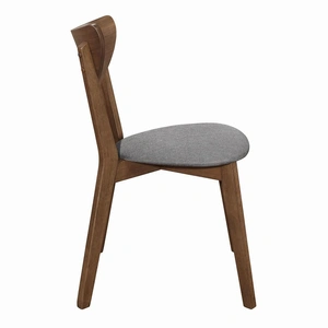 Coaster Alfredo Fabric Dining Chair with Wood Legs, Grey/Natural Walnut