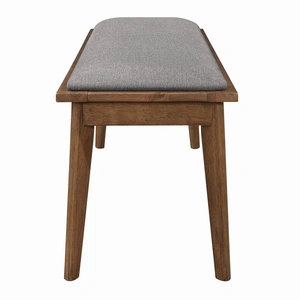 Coaster Alfredo Fabric Dining Bench with Wood Legs, Natural Walnut/Grey