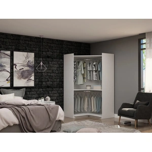 Manhattan Comfort Mulberry Open Corner Closet w/2 Hanging Rods 