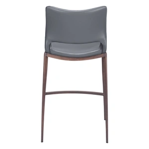 Zuo Modern Ace Leatherette Counter Chair, Dark Gray & Walnut (Set of 2)