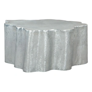 Zuo Modern Kortha Curved Aluminum Coffee Table, Antique Silver