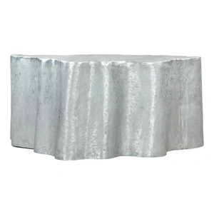 Zuo Modern Kortha Curved Aluminum Coffee Table, Antique Silver