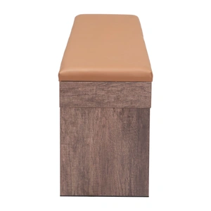 Zuo Modern Bonker Faux Leather/MDF Storage Bench, Brown (Set of 2)