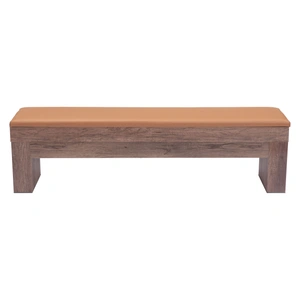 Zuo Modern Bonker Faux Leather/MDF Storage Bench, Brown (Set of 2)