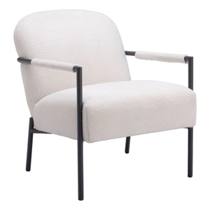 Zuo Modern Chicago Polyester Accent Chair, Ivory