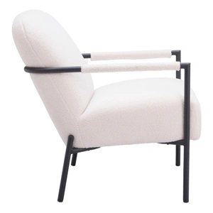 Zuo Modern Chicago Polyester Accent Chair, Ivory