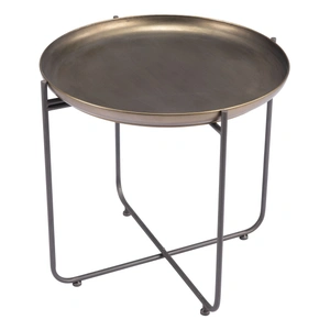 Zuo Modern Bronson Round Steel Side Table, Bronze