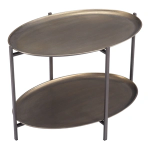 Zuo Modern Bronson Oval Steel Coffee Table, Bronze