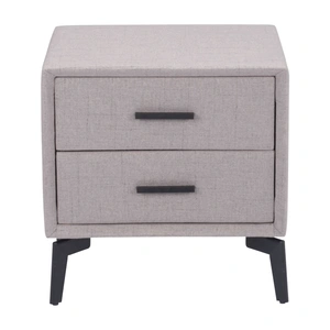 Zuo Modern Halle Rectangular Polyester Side Table w/2 Drawers, Gray