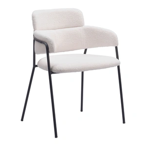 Zuo Modern Marcel Polyester/Steel Dining Chair, Cream (Set of 2)