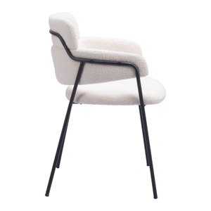 Zuo Modern Marcel Polyester/Steel Dining Chair, Cream (Set of 2)