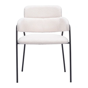 Zuo Modern Marcel Polyester/Steel Dining Chair, Cream (Set of 2)