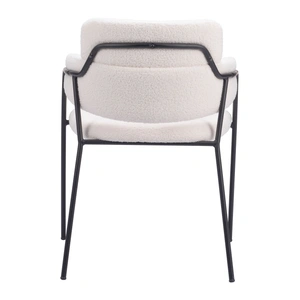 Zuo Modern Marcel Polyester/Steel Dining Chair, Cream (Set of 2)