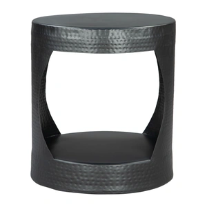 Zuo Modern Nuuk Round Iron Side Table, Black
