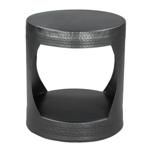 Zuo Modern Nuuk Round Iron Side Table, Black