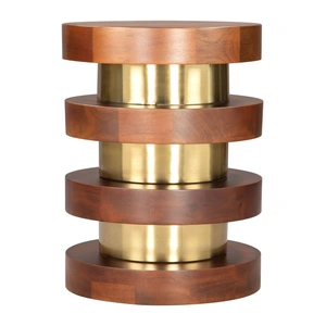 Zuo Modern Marigot Round Wood/Iron Side Table, Walnut