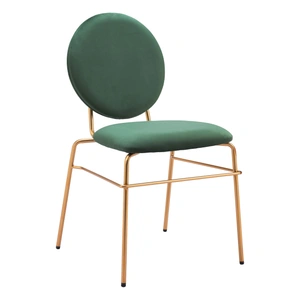 Zuo Modern Odessa Velvet/Steel Dining Chair, Green & Gold (Set of 2)