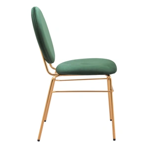 Zuo Modern Odessa Velvet/Steel Dining Chair, Green & Gold (Set of 2)
