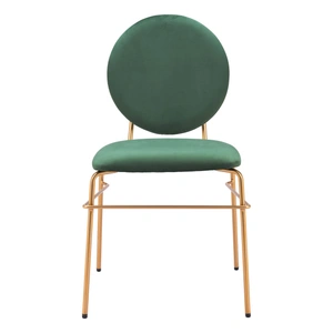 Zuo Modern Odessa Velvet/Steel Dining Chair, Green & Gold (Set of 2)