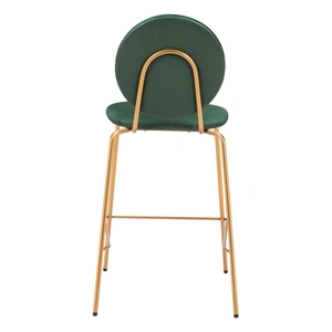 Zuo Modern Odessa Velvet/Steel Counter Stool, Green & Gold (Set of 2)