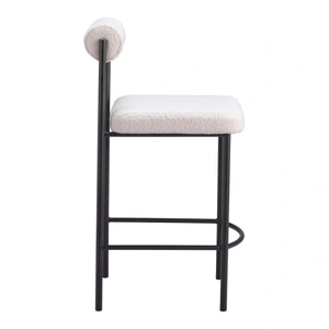 Zuo Modern Livorno Polyester/Steel Counter Stool, Ivory (Set of 2)