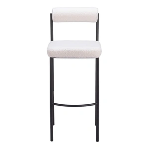 Zuo Modern Livorno Polyester/Steel Barstool, Ivory (Set of 2)